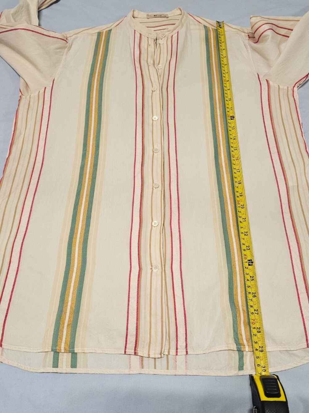 CELINE Button Up Women Size 36 Striped Cotton blend - Picture 9 of 16